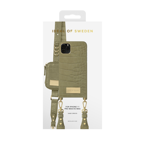 iDeal of Sweden Atelier Necklace iPhone 11PM/XSM Sage Croco – image 5