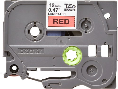 Original Brother P-Touch TZE431 12mm Gloss Tape - Black on Red - image 2