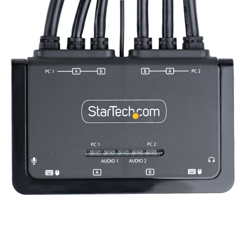 StarTech.com 2-Port Dual-Monitor DisplayPort Cable KVM Switch, 4K 60Hz, Compact KVM with 5ft1.5m USB-ADisplayPortAudio Integrated Cables, Bus Powered, afbeelding 7