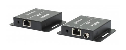 Manhattan 4K HDMI over Ethernet Extender Kit, Extends 4K@30Hz signal up to 40m or a 1080p@60Hz signal up to 70m with a single Cat6 Ethernet Cable, Transmitter a