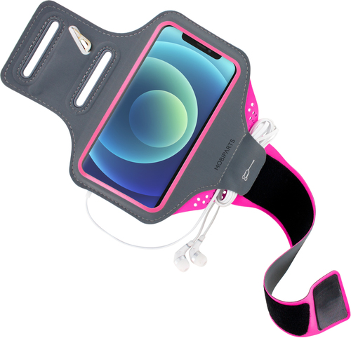 Mobiparts Comfort Fit Sport Armband Apple iPhone 12/12 Pro Neon Pink – image 3