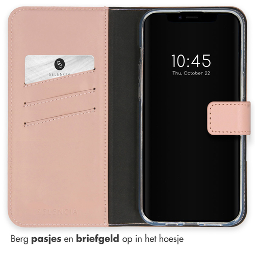 Selencia Echt Lederen Bookcase iPhone 15 - Dusty Pink, afbeelding 3