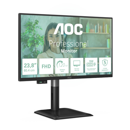 24-- FHD- 120HZ- HAS- ANTIBL (HW)- USB: 3A+1C(15W)- 2X2W SPEAKERS, afbeelding 3