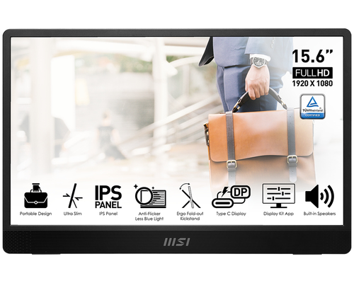 MSI Pro MP161DE computer monitor 39.6 cm (15.6) 1920 x 1080 pixels Full HD LED Black
