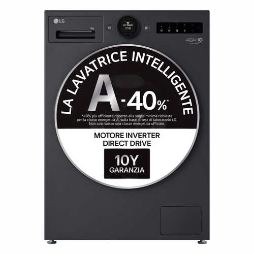 LG F4X7009TBB lavadora Carga frontal 9 kg 1400 RPM Gris