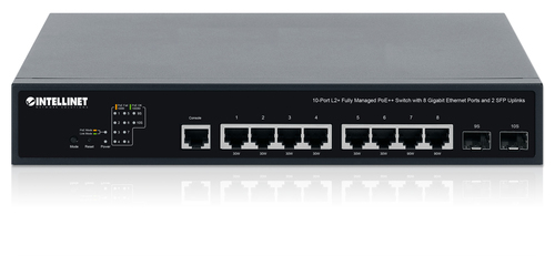 INTELLINET 10-Port L2+ Managed PoE++ Switch 8x Gbit 2x SFP, afbeelding 5
