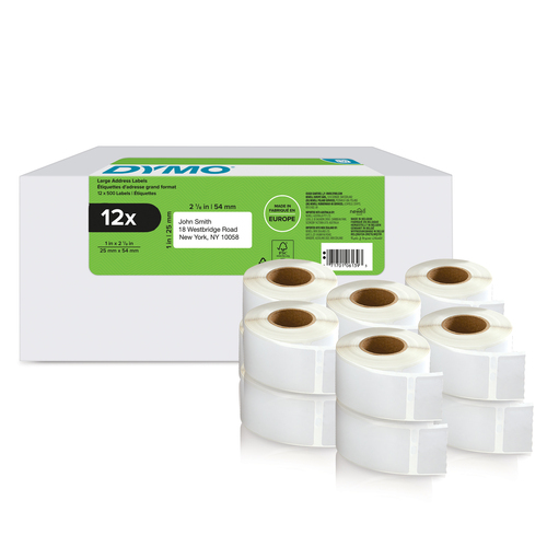 Dymo LabelWriter Return Address Labels 25 x 54mm White (Pack of 12) - image 1