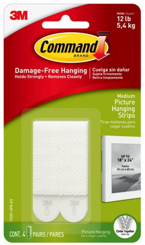 COMMAND(TM) MEDIUM PICTURE HANGING STRIPS