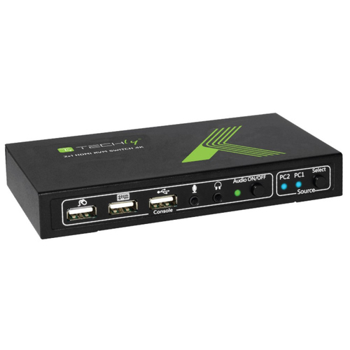 Techly 2x1 USB HDMI KVM Switch 4Kx2K IDATA KVM-HDMI2U Zwart KVM-switch, afbeelding 2