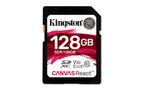 SDR/128GB MEMORIA SD KINGSTON CL10CanvasReact100R/70W UHS-I U3 V30(SDR/128GB)
