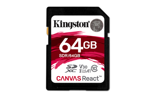 SDR/64GB Kingston Canvas React 64 GB SDXC