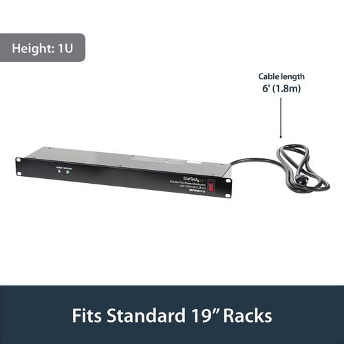 StarTech.com Rackmount PDU with 8 Outlets and Surge Protection - 1U – image 4