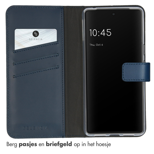 Selencia Echt Lederen Bookcase Google Pixel 7 - Blauw, afbeelding 3