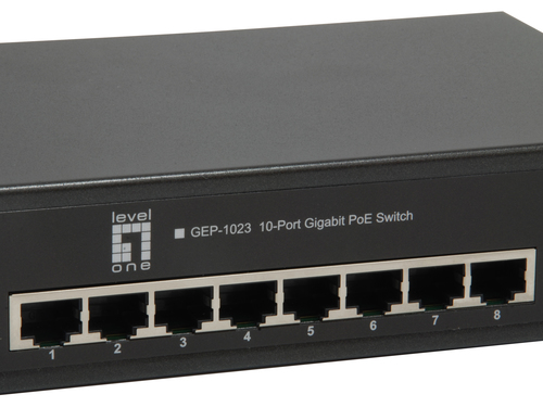 LevelOne 10-Port Gigabit PoE Switch, 8 PoE Outputs, 2 x SFP, 802.3at/af PoE – image 3