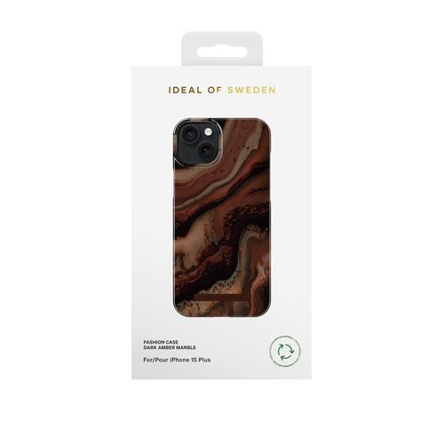 iDeal of Sweden Printed Case iPhone 15PL Dark Amber Marble – image 1
