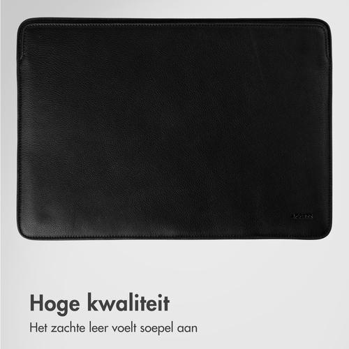Accezz Leather hoes voor MacBook 15 inch Laptop sleeve Zwart, afbeelding 3