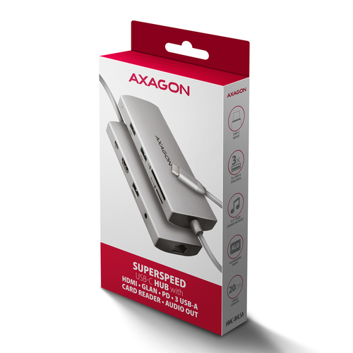 AXAGON SuperSpeed USB-C Hub USB-Hubs - USB 32 - 9 - Grau – Foto 10 von 10