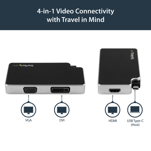 StarTech.com Travel A/V Adapter: 3-in-1 USB-C to VGA, DVI or HDMI - 4K – image 8