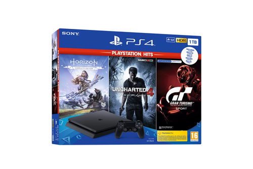 Sony Interactive Entertainment PS4 Black 1TB + Horizon Zero Dawn Complete Ed. + Uncharted 4 + GT Sport HITS – image 2