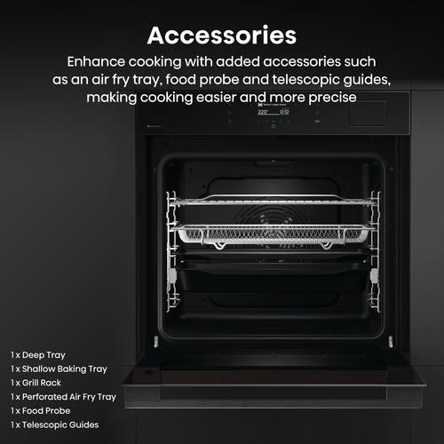 Hisense Hi8 BlackLine BAS6AH8BUKWF Wifi Connected Built In Electric Single Oven - Jet Black - A+ Rated, Black - image 7