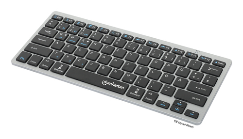Manhattan Ultra Slim Dual-Mode Wireless Keyboard, German Quertz layout, Bluetooth (v3.0) and Wireless (2.4GHz), 78 low profile scissor keys, Auto Power Manageme – image 6