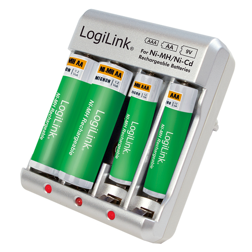 ZUB Logilink Battery Charger 4x AA or 4x AAA 1x 9V battery, afbeelding 4