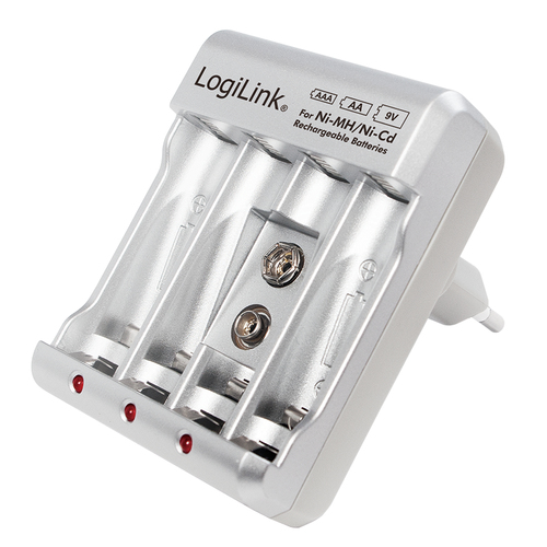 ZUB Logilink Battery Charger 4x AA or 4x AAA 1x 9V battery, afbeelding 2