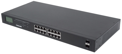 Intellinet Switch 16-Port Gigabit PoE+ LCD-Anzeige 19" 2xSFP