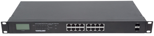 Intellinet Switch 16-Port Gigabit PoE+ LCD-Anzeige 19" 2xSFP, afbeelding 3
