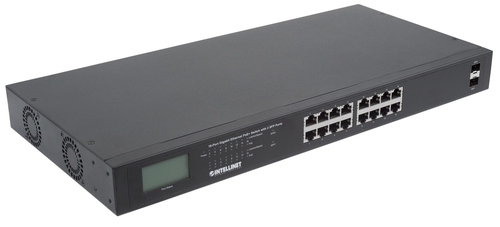 Intellinet Switch 16-Port Gigabit PoE+ LCD-Anzeige 19" 2xSFP, afbeelding 4