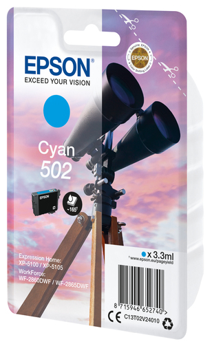 Original Epson 502 Cyan Ink Cartridge - image 2