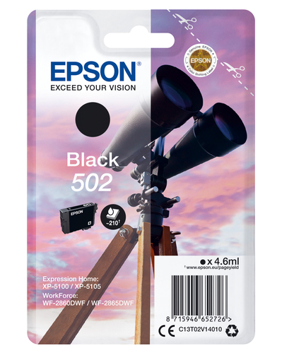 Epson 502 Binoculars Black Standard Capacity Ink Cartridge 5ml - C13T02V14010