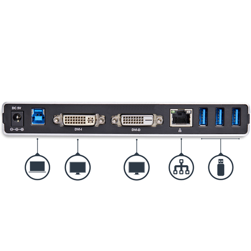 StarTech.com Dual-Monitor USB 3.0 Docking Station with DVI and Vertical Stand – image 4