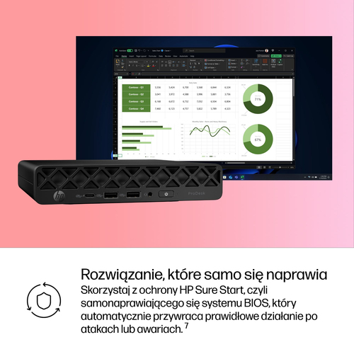 HP Inc. Komputer ProDesk 4 Mini G1i  U7-265T 1TB/16GB/W11P      BY7D1ET