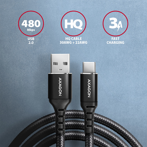 AXAGON BUCM-AM20AB - USB-C-Kabel - 24-poliger USB-C auf USB – Foto 3 von 8