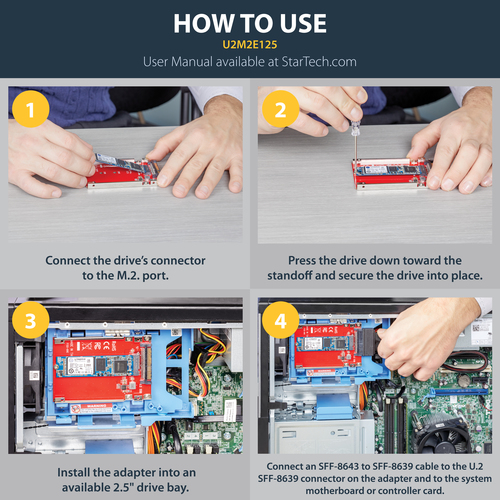 StarTech.com M.2 to U.2 Adapter - For M.2 PCIe NVMe SSDs - PCIe M.2 Drive to – image 9