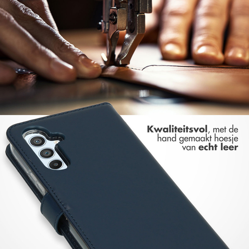 Selencia Echt Lederen Bookcase Samsung Galaxy A54 (5G) - Blauw, afbeelding 2