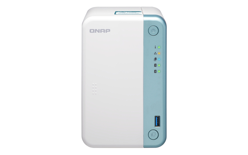 QNAP TS-251D NAS Tower Процессор Intel® Celeron® J4005 2 GB DDR4 0 TB QNAP Turbo System Синий, Белый