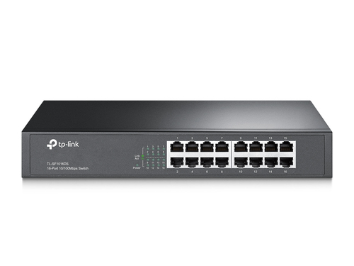 TP-Link TL-SF1016DS сетевой коммутатор Неуправляемый Fast Ethernet (10/100) 1U Черный