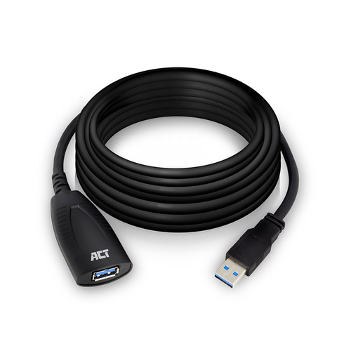 ACT AC6105 USB кабель USB 3.2 Gen 1 (3.1 Gen 1) 5 m USB A 5 Gbit/s Черный