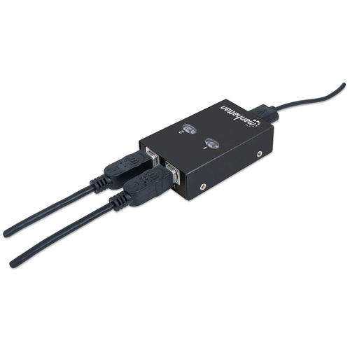 Manhattan Conmutador USB-A de uso compartido automático, 2x puertos USB-B, 480 Mbps (USB 2.0), control dual (autosensing o manual), Alimentado por USB (no requiere alimentación externa), incluye cable USB-A a USB-B de 1,5 m imagen 6