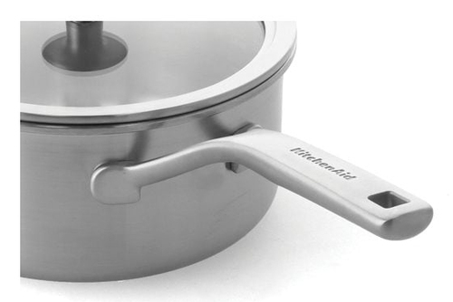 KitchenAid Multi-Ply Stainless Steel Casserole with Lid in Silver Size: 20 cm Silver 20 cm - image 3