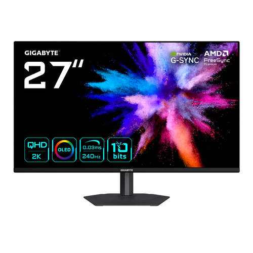 GIGABYTE GO27Q24A монитор для ПК 68,6 cm (27") 2560 x 1440 пикселей Quad HD QD-OLED Черный