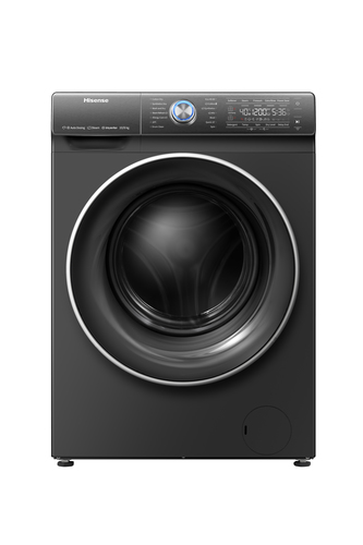 Hisense WDQR1014EVAJMB washer dryer Freestanding Front-load Black, Stainless steel – image 1