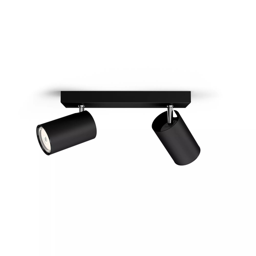 Philips Opbouwspot Kosipo - Zwart - 24cm - 2xgu10