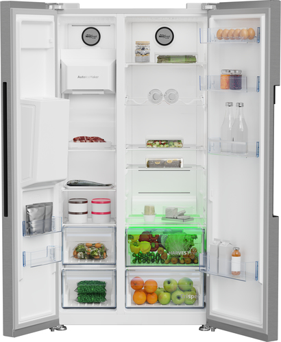 Beko Pro HarvestFresh ASP342VPS American-Style Fridge Freezer - Stainless Steel - image 3