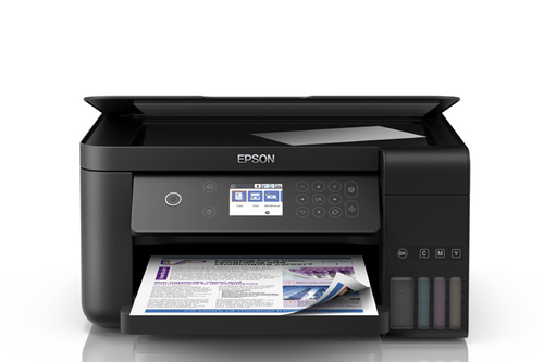 Epson EcoTank L6161 - Impresora multifunción - color - chorro de tinta - A4 210 x 297 mm Letter A 216 x 279 mm original - A4/Legal material - hasta 11 ppm copiando - hasta 15 ppm impresión - 150 hojas - USB 20 LAN Wi-Fin - C11CG21301