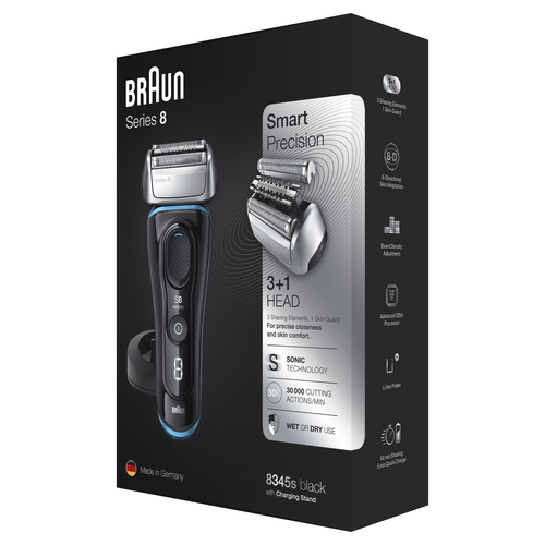 Braun Series 8 8345s Next Generation Electric Shaver, Charging Stand, Fabric Case, Noir – image 5