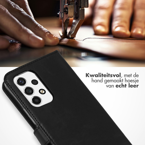 Selencia Echt Lederen Bookcase Samsung Galaxy A53 - Zwart, afbeelding 2