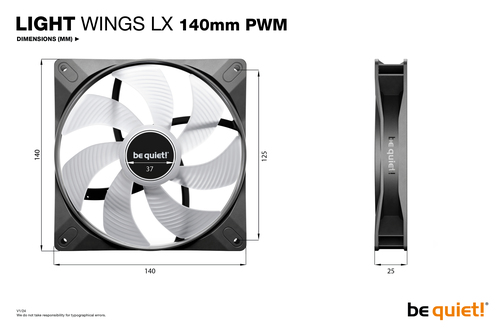 be quiet! Light Wings LX 140mm Argb 7 Blades Case Fan - Black - image 7